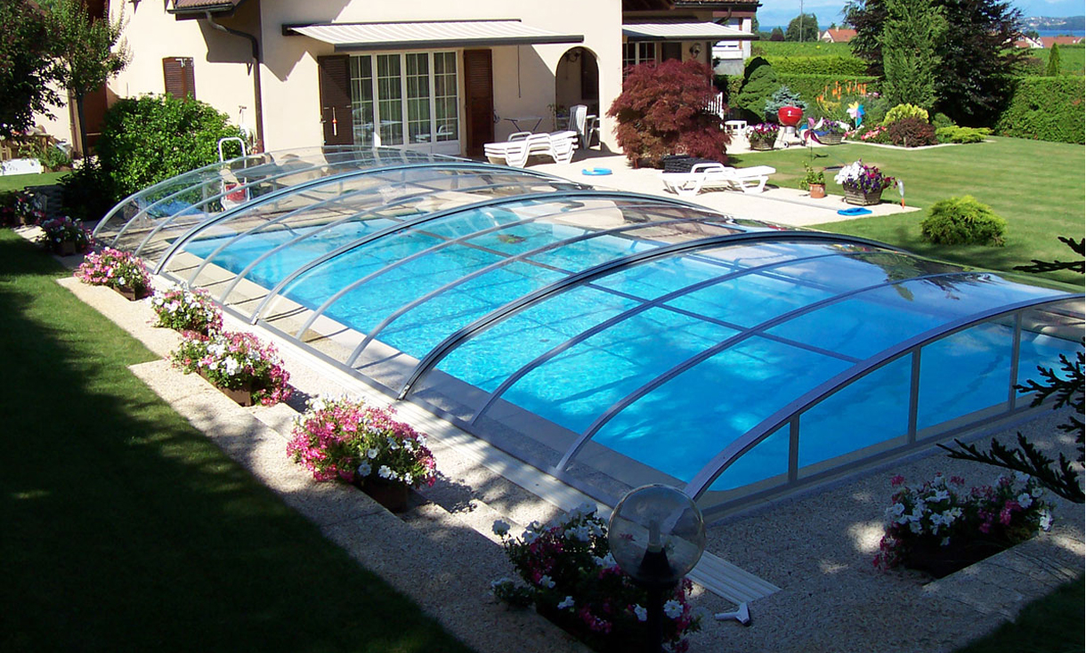 Swimming pool roofings